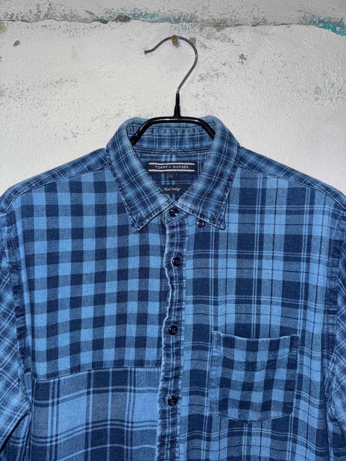 타미힐피거 블루 체크 셔츠 상품이미지2