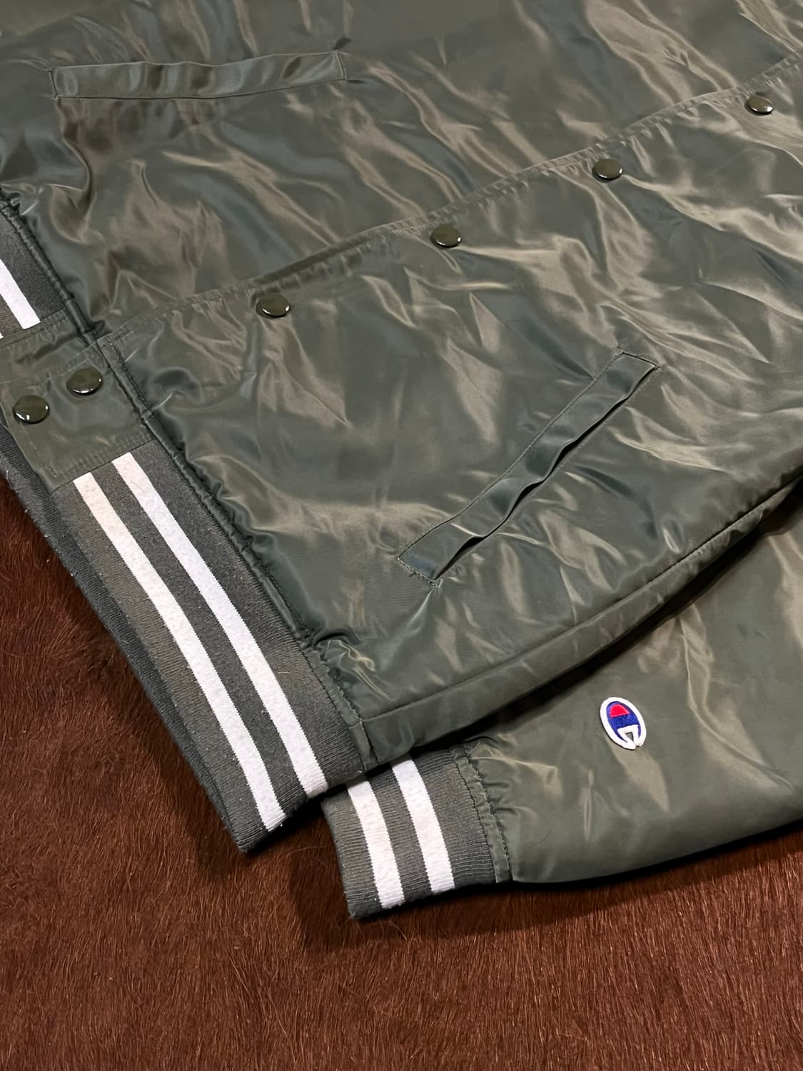 챔피온 올리브 새틴 바시티 자켓 상품이미지8