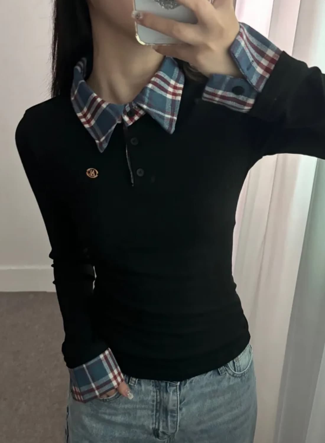 에이블리 레이어드 슬림 셔츠 팔아요! 상품이미지1