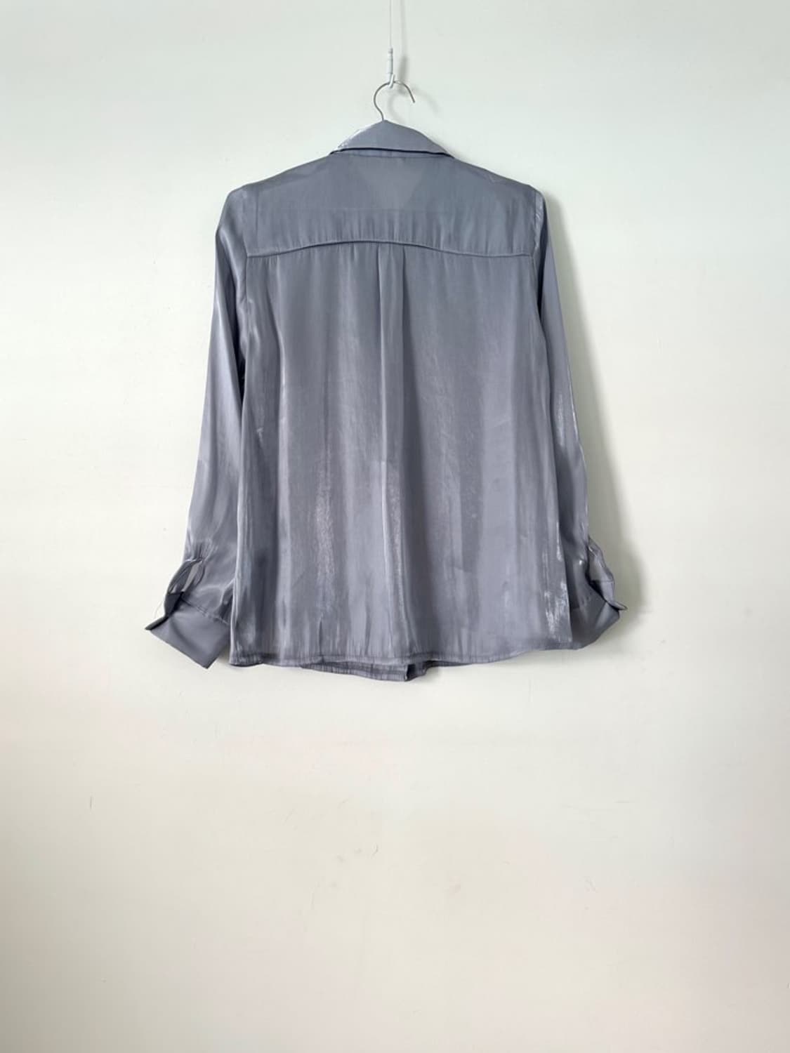 Silk satin shirt / grey 상품이미지2