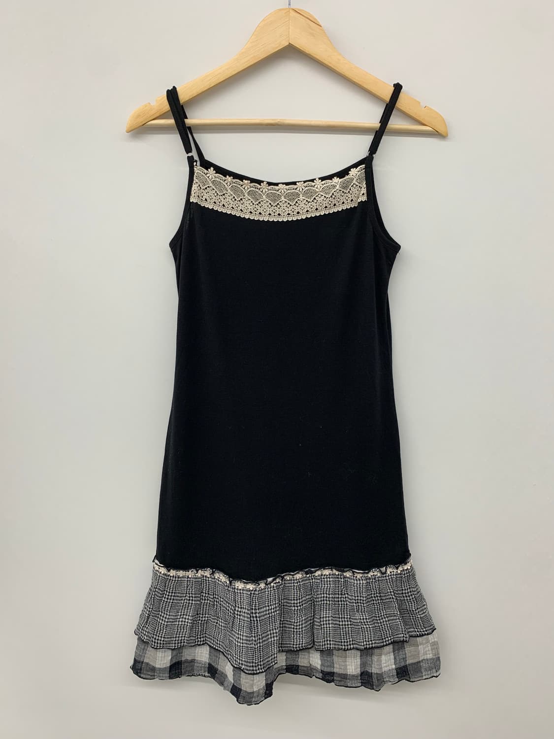 레이어드 체크 슬리브리스 원피스 상품이미지5