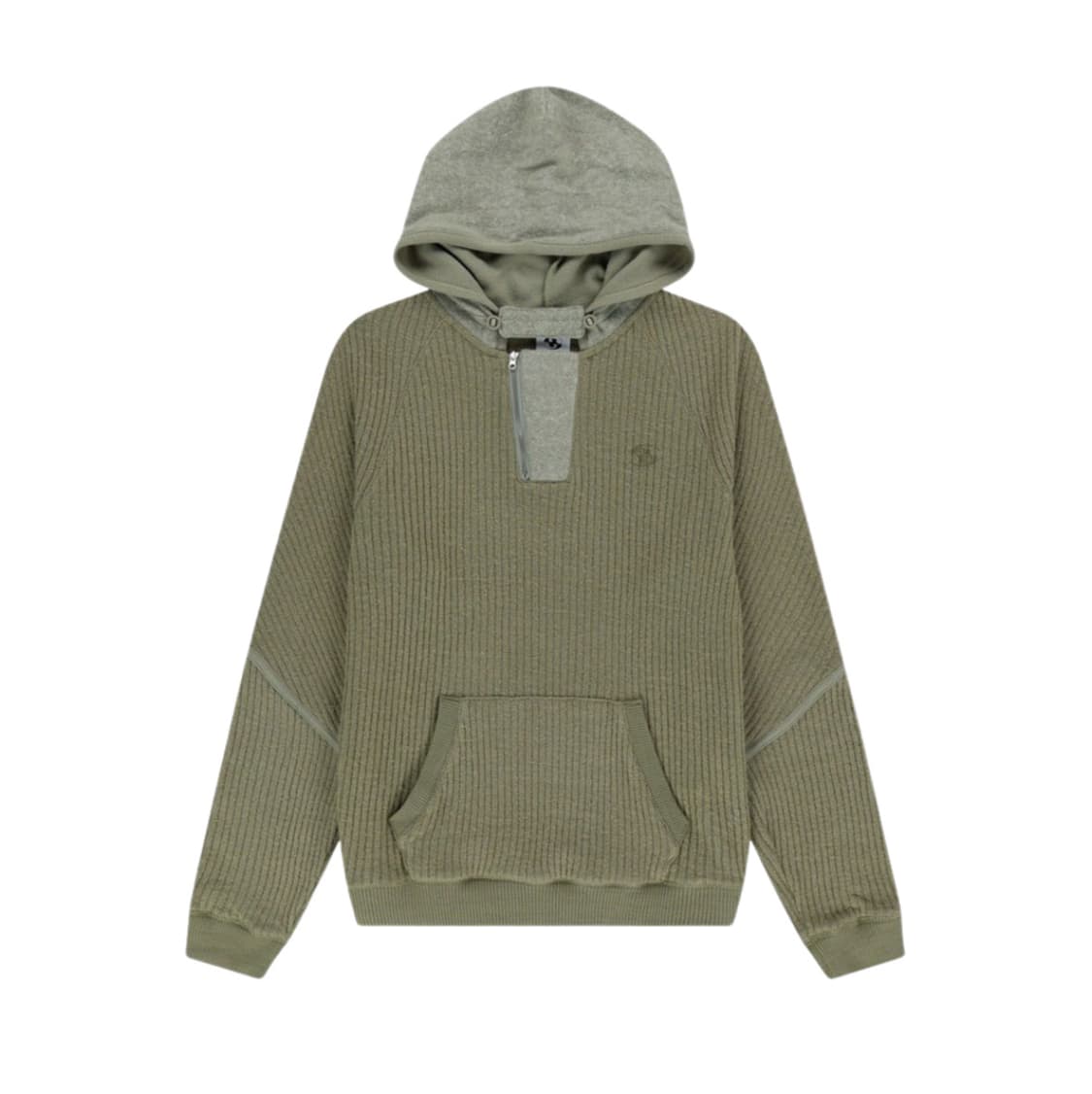 산산기어 리브드 후디 니트 카키 상품이미지1