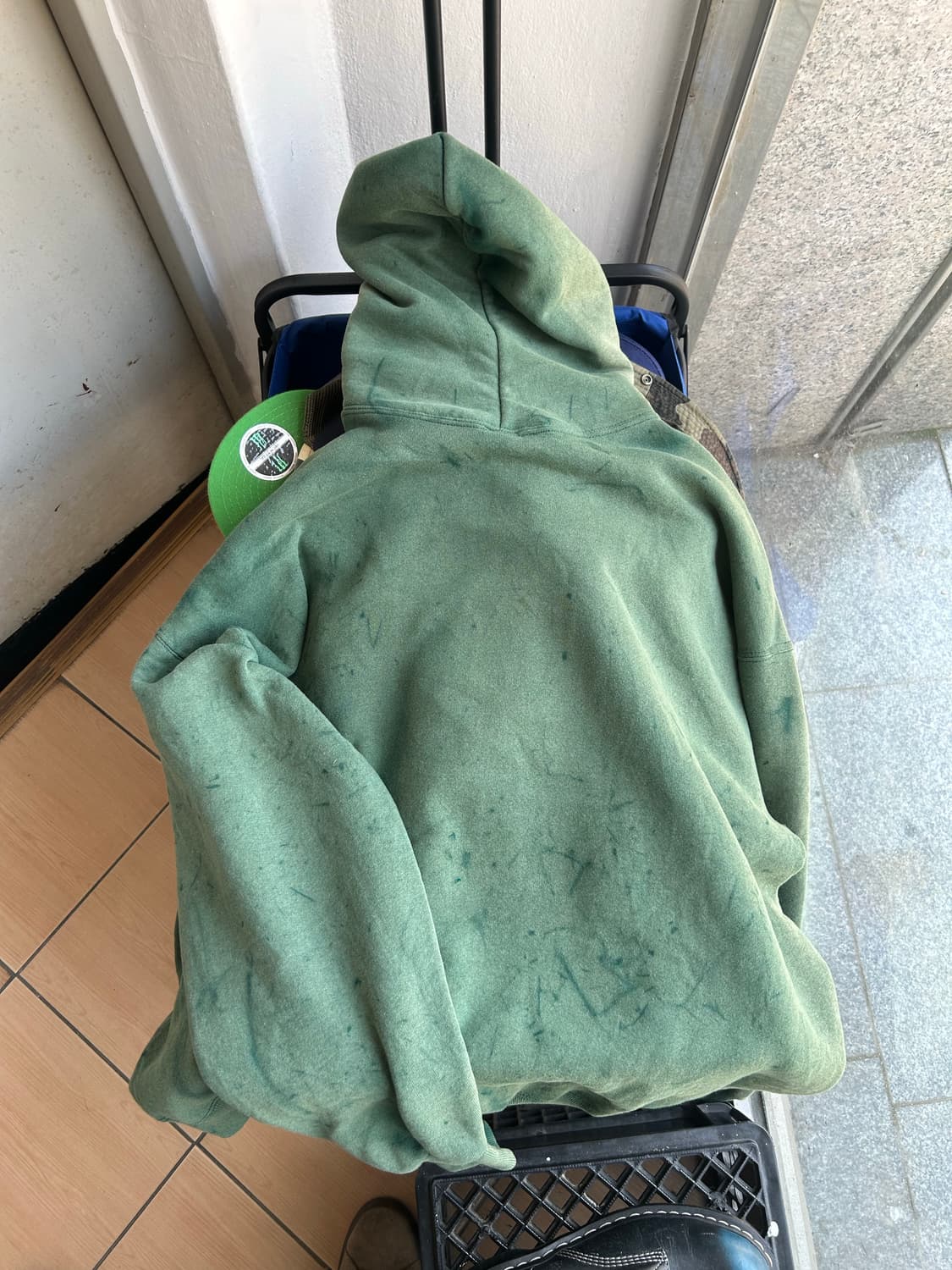 90‘s 러셀 페이딩 후디 그린 XXL 상품이미지3