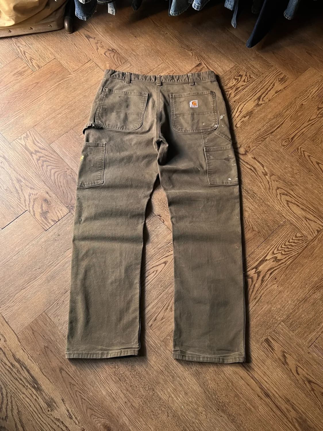 [34]칼하트 USA 더티워싱 다크브라운 싱글니 카펜터 워크 팬츠 상품이미지1