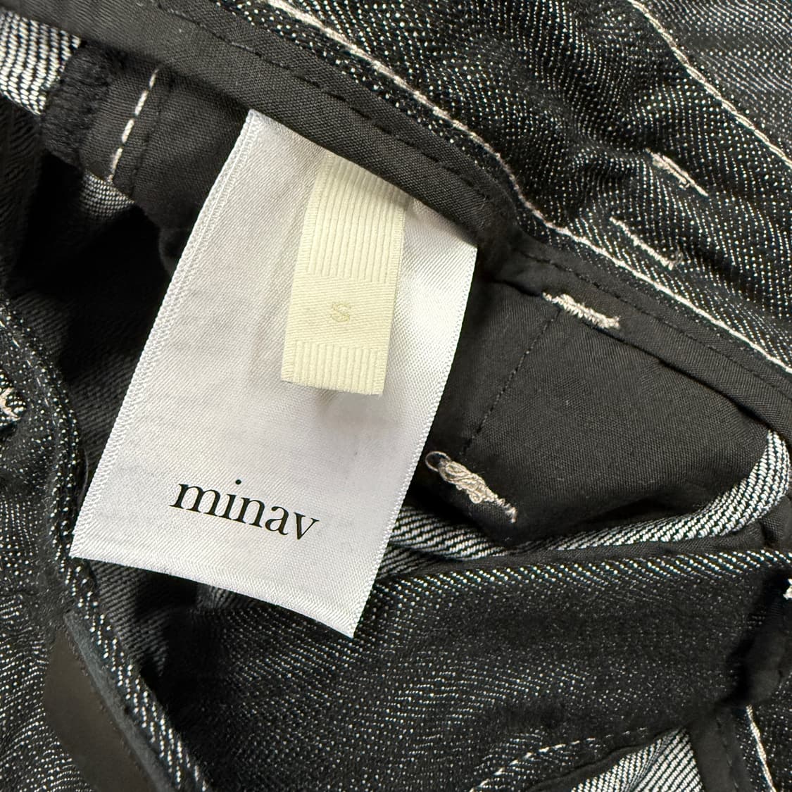 (S)미나브 MINAV 원턱 데님팬츠(레인블랙) 상품이미지3