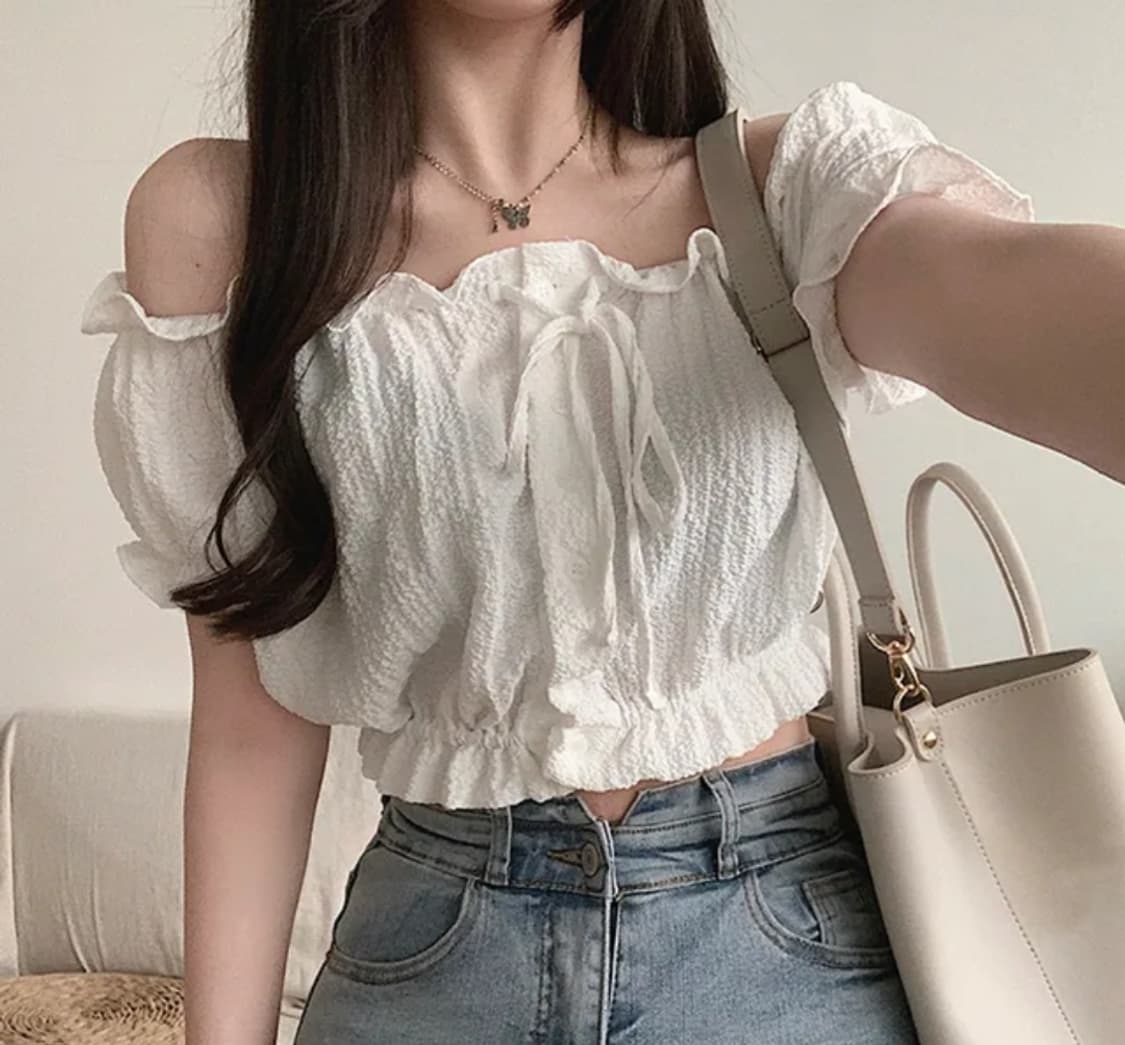 크롭 블라우스 상품이미지3