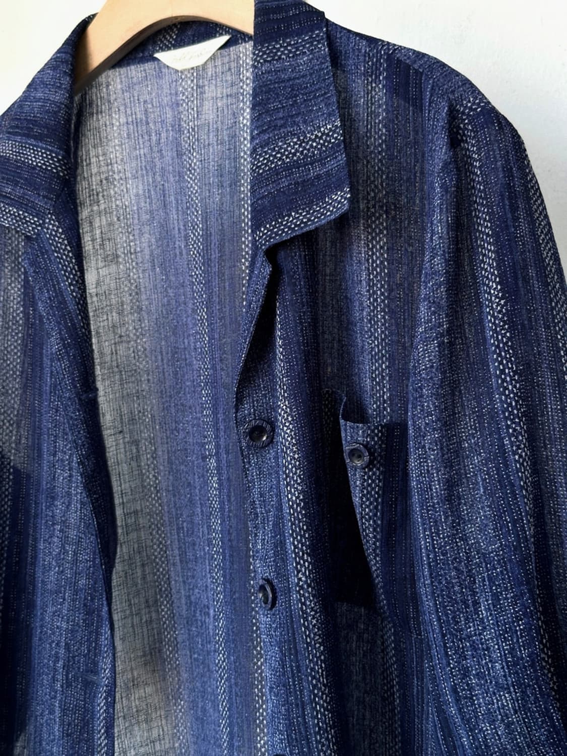 Irregularity pattern open collar H/S shi 상품이미지1