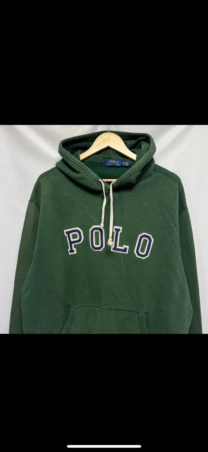 [정품/XL] 폴로 랄프로렌 스펠아웃 기모 초록그린 후드티 상품이미지2
