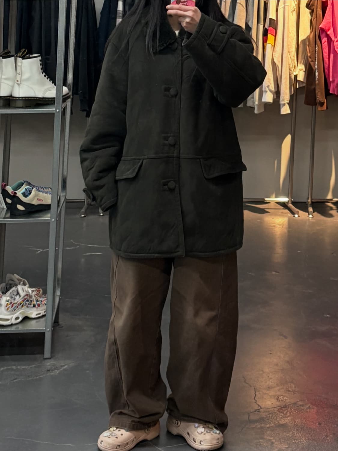 빌트모어 스웨이드 무스탕 하프 코트 A3415 상품이미지1