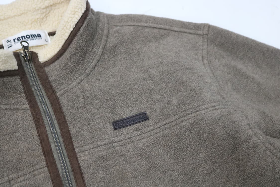 레노마 넥라인 양털 보아 퍼 배색 플리스 자켓 상품이미지5