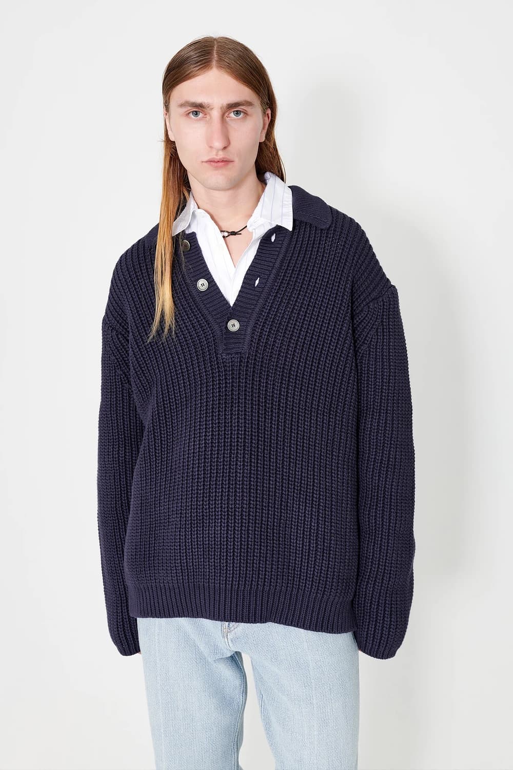 아워레가시 빅 피케 네이비 청키 코튼 립 50사이즈 상품이미지5