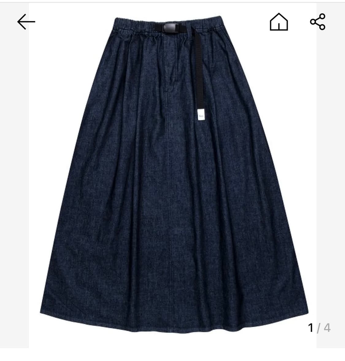 Lee 우먼스 롱기장 턱 스커트 인디고 로우  상품이미지1