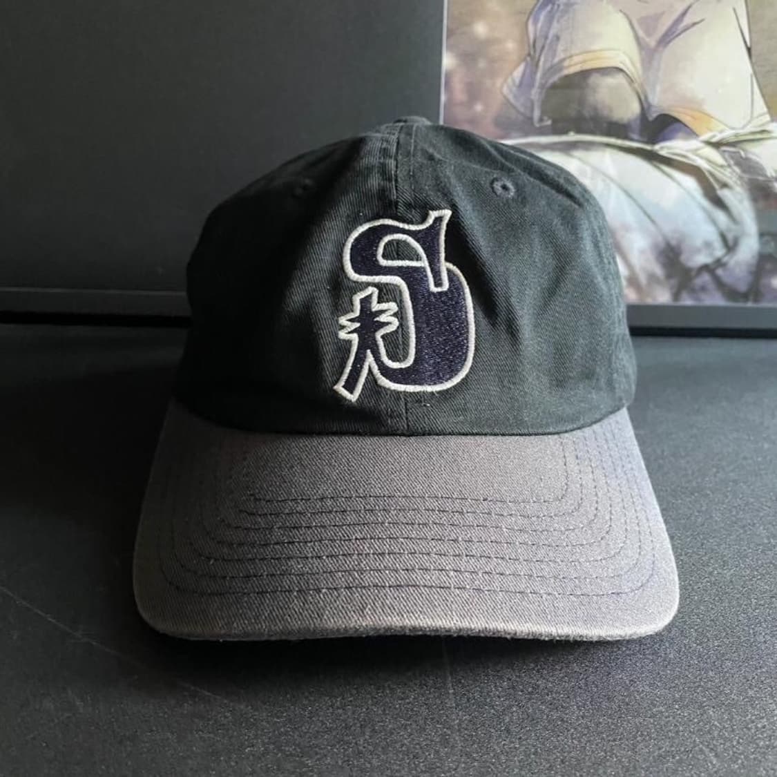 stussy 스투시 빈티지 S 로우 프로 캡 블랙 (재즈맨) 상품이미지1