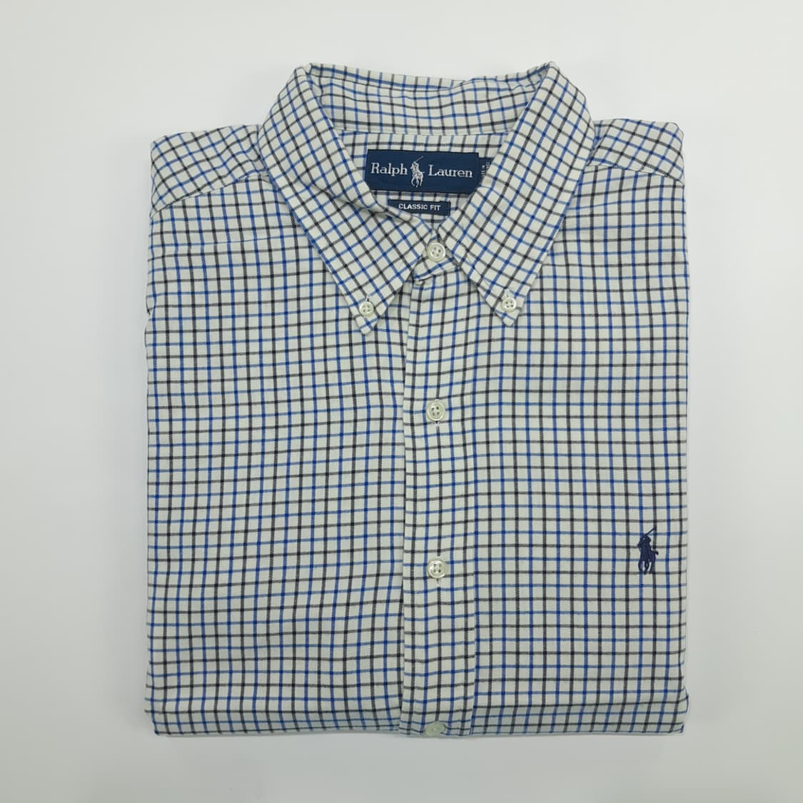 Co891 XL 폴로 랄프로렌 블루블랙 마이크로체크 긴팔 셔츠 남방 상품이미지8