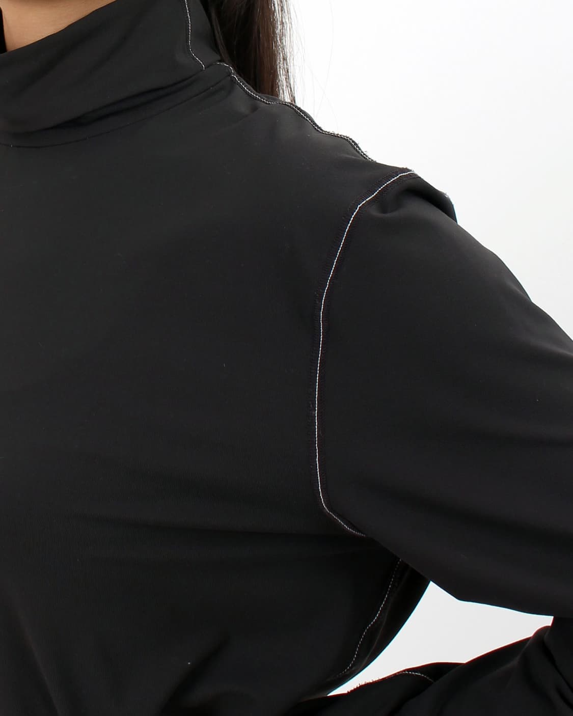 띠어리 Theory 스티치 자수 목폴라 터틀넥 블랙 티셔츠 상품이미지8