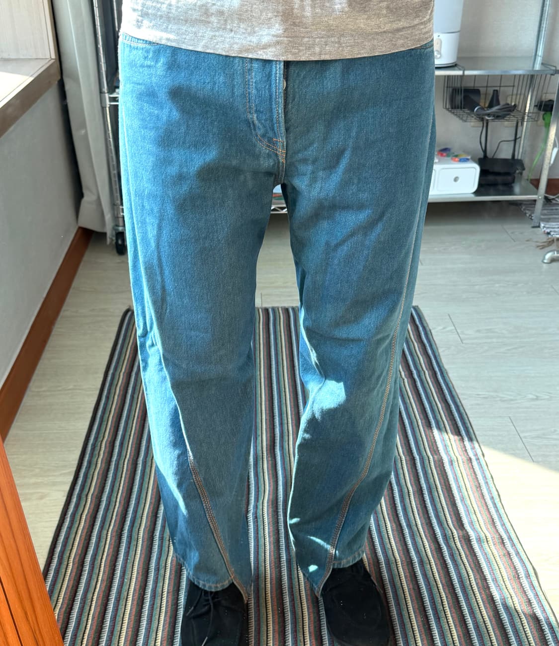 랑방 트위스트 데님 팬츠 상품이미지1