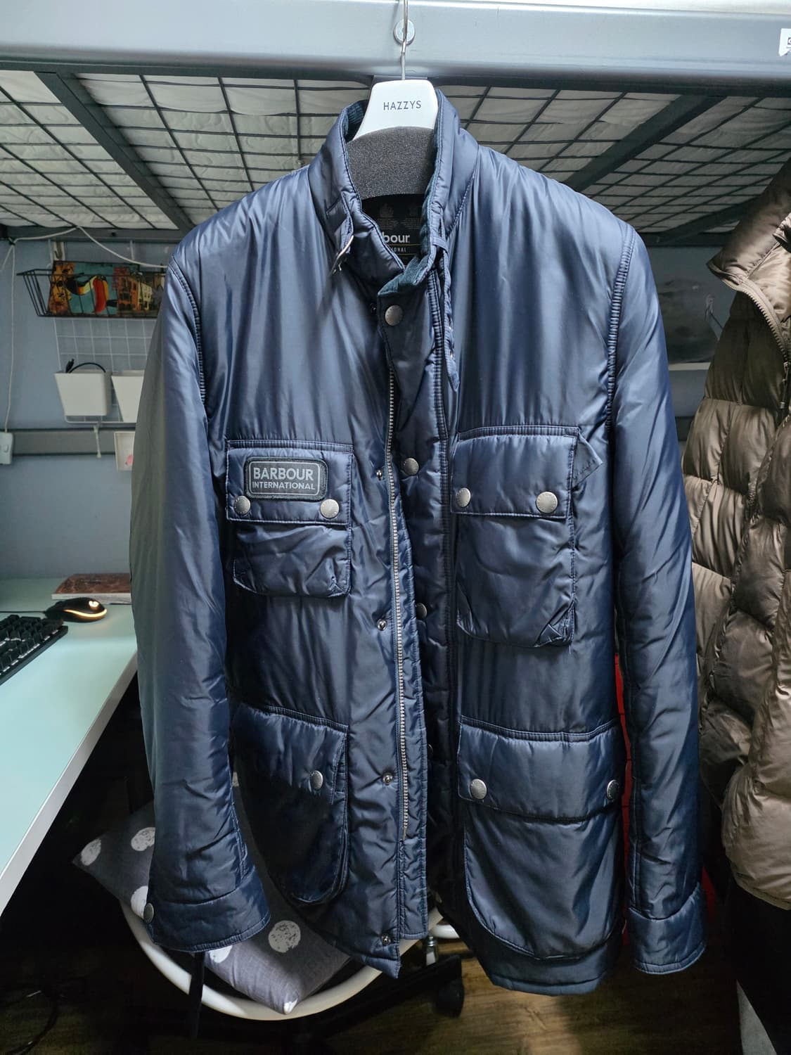 바버 패디드 자켓 M 네이비 상품이미지1