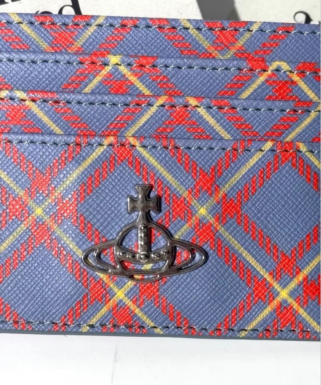 비비안웨스트우드 은장 orb 체크 패턴 카드지갑(풀구성) 상품이미지4