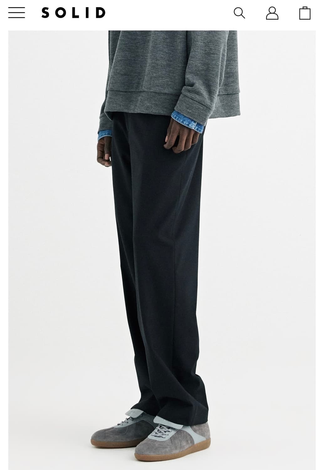 [35-37] (새상품) 솔리드옴므 26ss 밴딩 세미와이드 슬랙스 상품이미지2