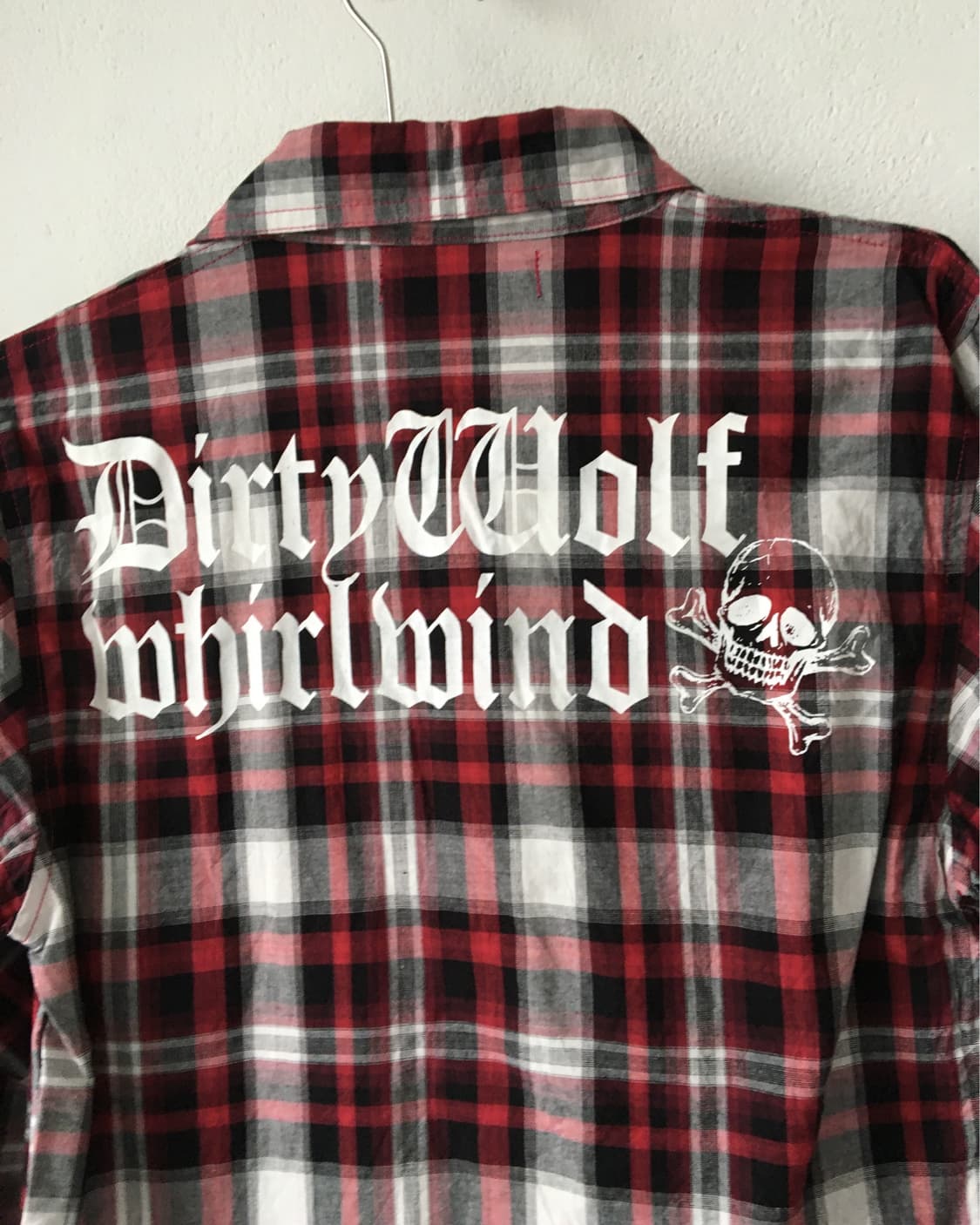 Lettering printing check pattern shirt 상품이미지5