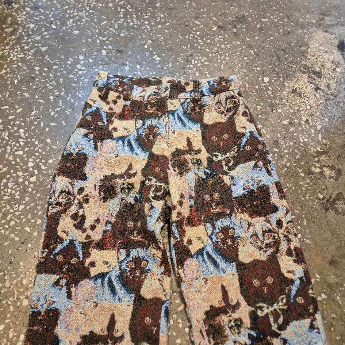 여성25~26인치 두툼한 고양이자수 팬츠 상품이미지5