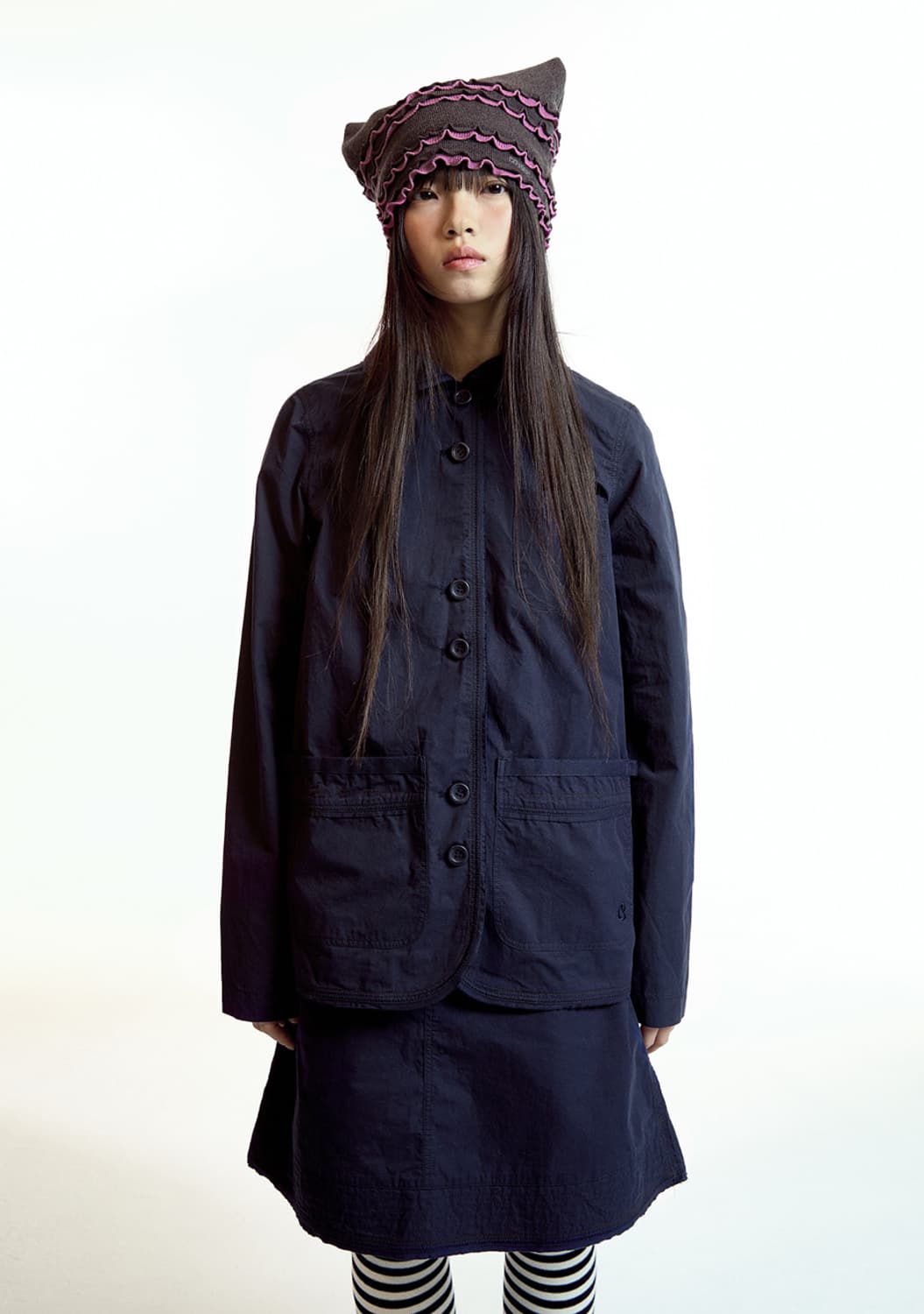 코이세이오 로우 엣지 코튼 스커트 네이비 자켓 세트 1 상품이미지3