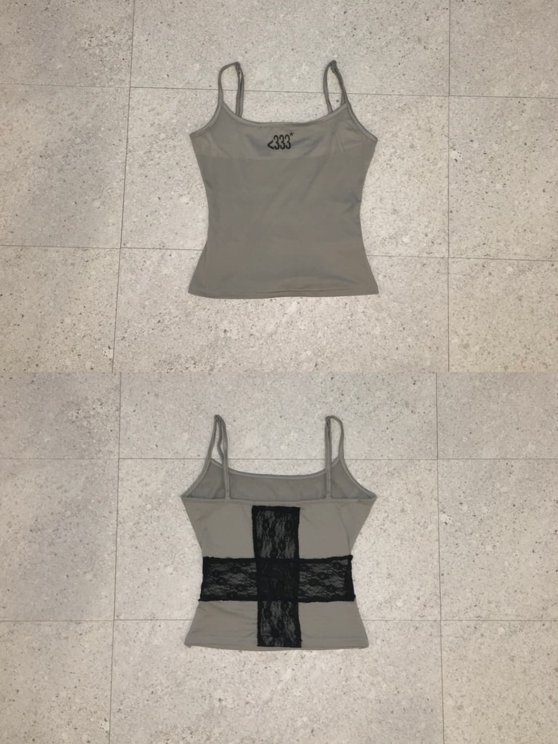 Lace-Trim Gray Camisole 상품이미지1