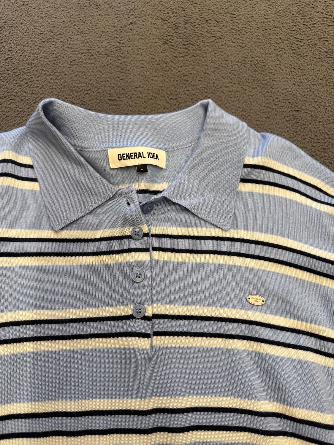 제너럴아이디어 스트라이프 카라 니트 처분  상품이미지2