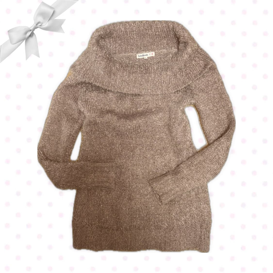 모리노가토 초코맛 브라운 오프숄더 니트 상품이미지1