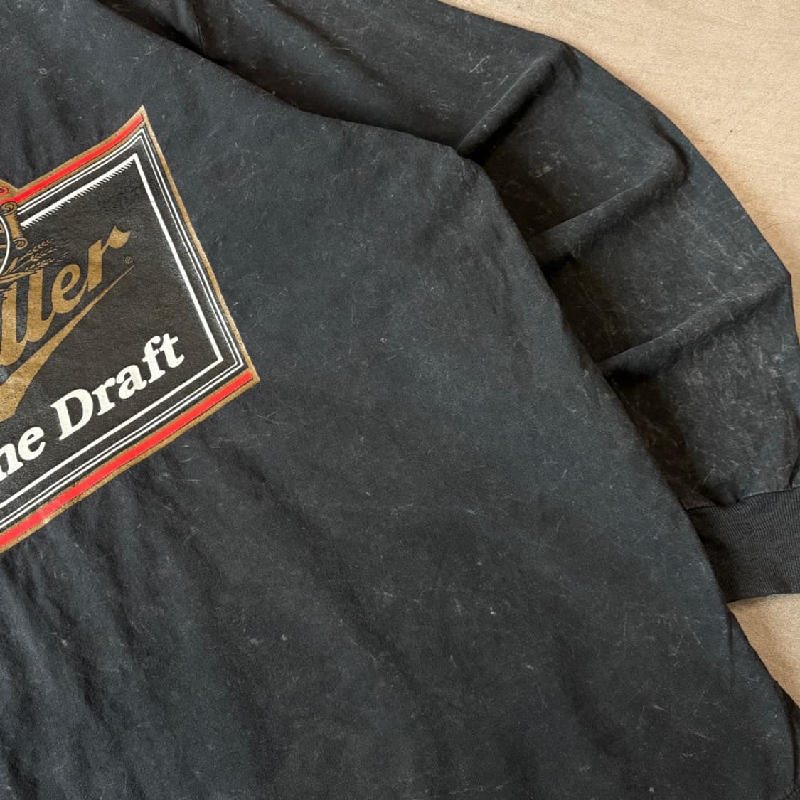 90년대 미국 생산 밀러 블랙 롱 슬리브 긴팔티 상품이미지4