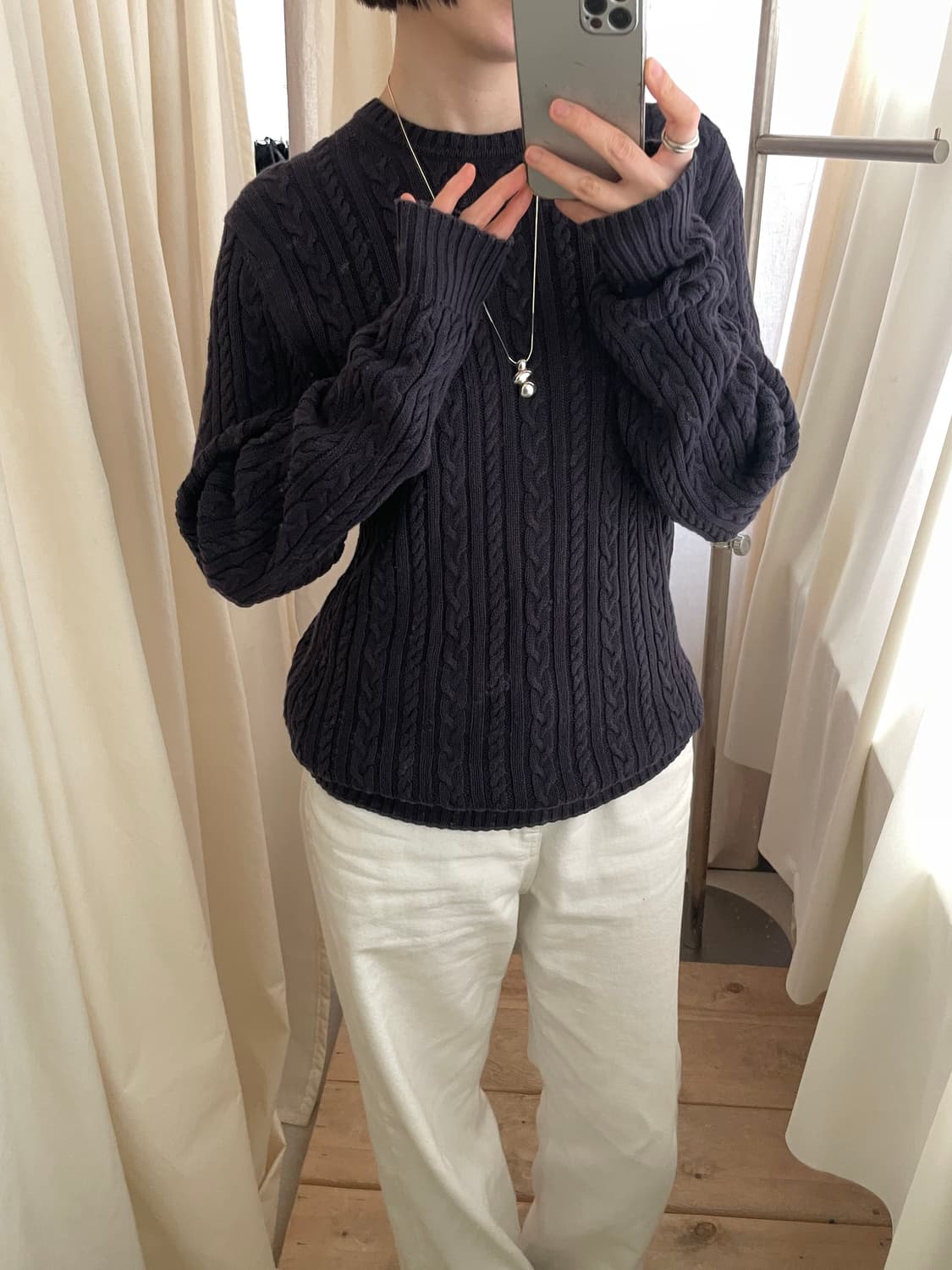 cotton-linen blended cable knit 상품이미지6