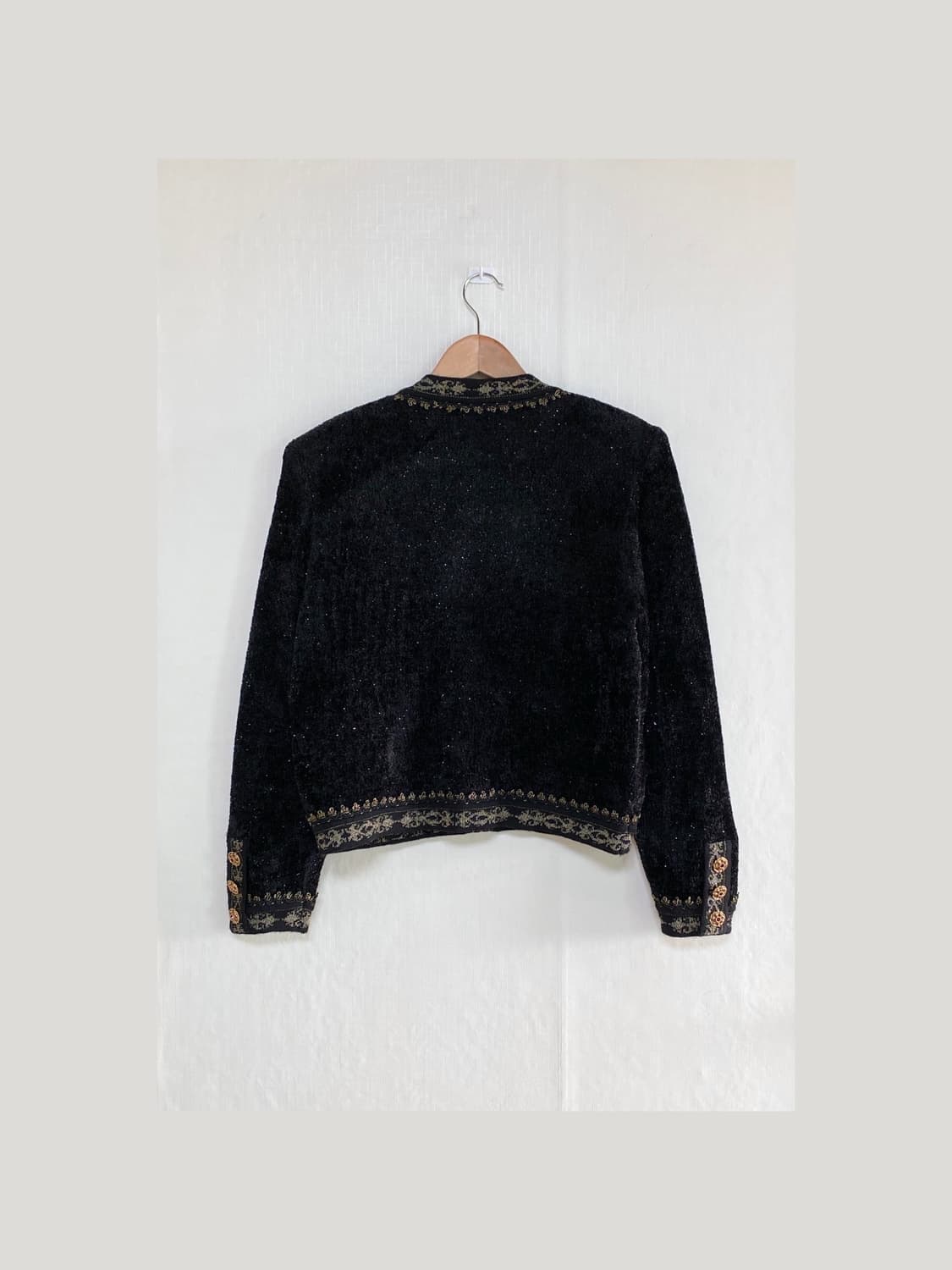 Vintage Black Wool Gold-Button Antique J 상품이미지2