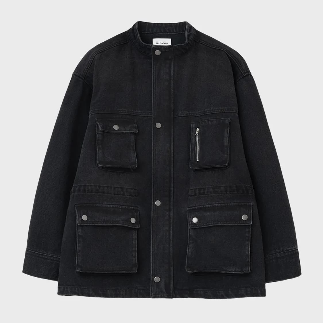 밀로우먼 데님 오버 워크 자켓 블랙 S 상품이미지2