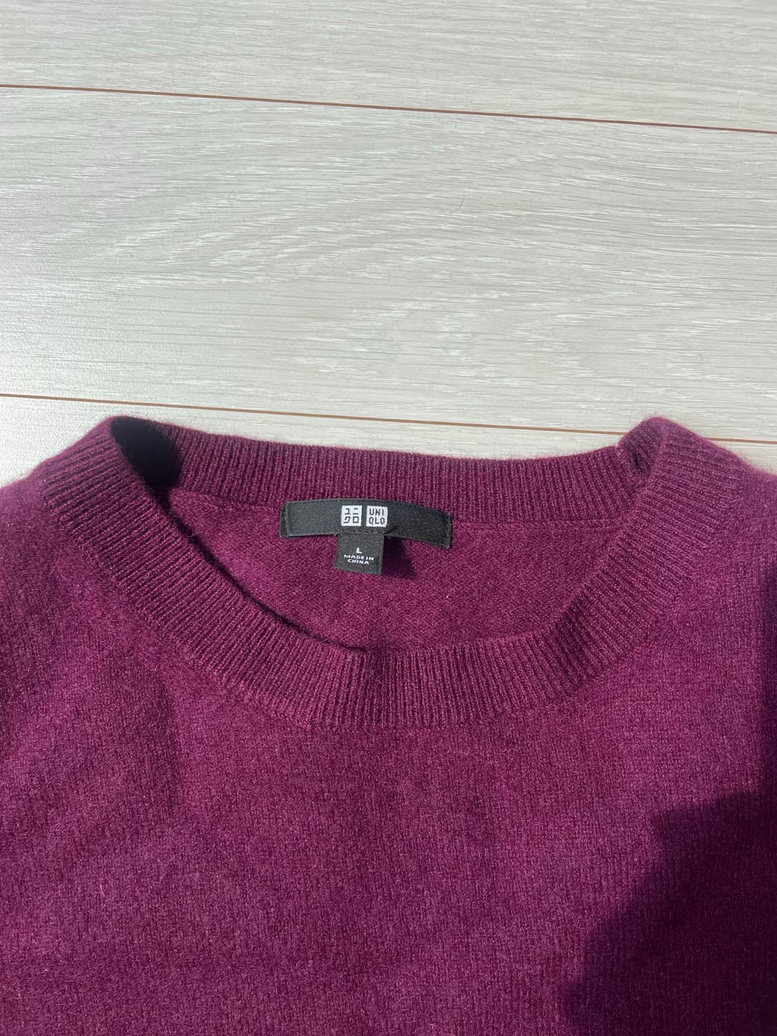 UNIQLO 캐시미어 100% 니트 (버건디) 상품이미지4