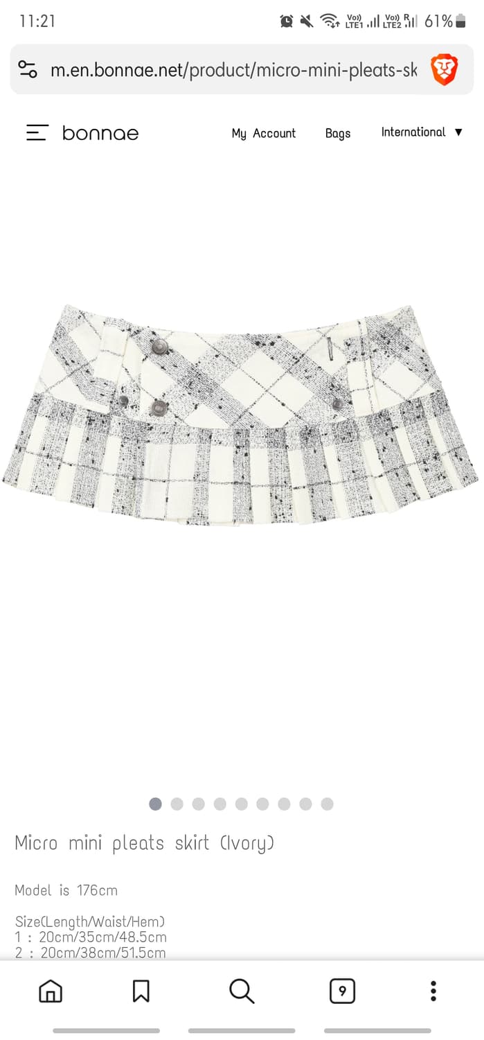 bonnae 본네
마이크로 미니 플리츠 스커트 (아이보리 3사이즈) 상품이미지1