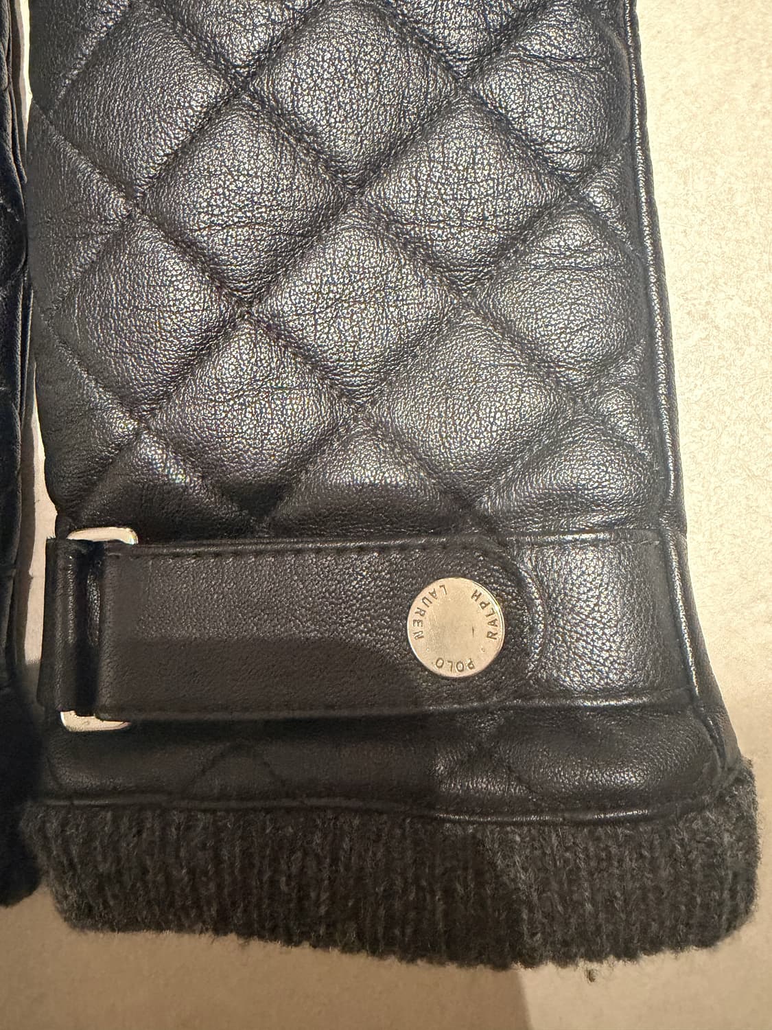 폴로 랄프로렌 퀄팅 가죽장갑 블랙 m  상품이미지4