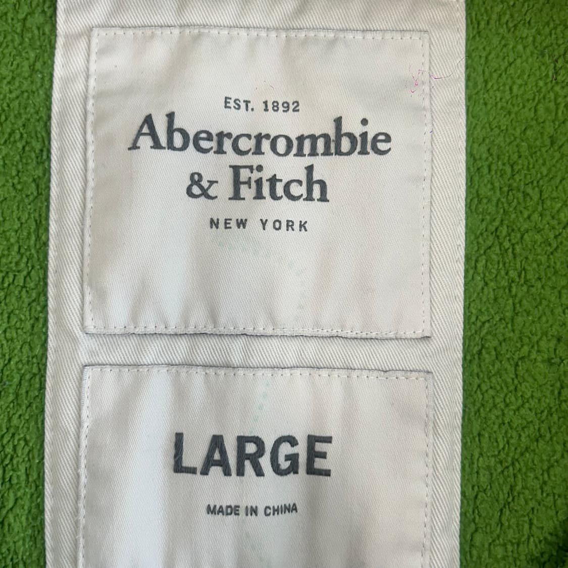 Abercrombie 아베크롬비 네이비 로고 그린 후드집업 상품이미지5