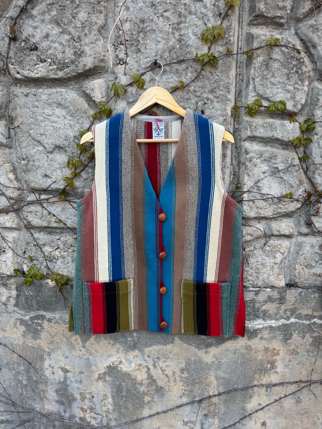 오르테가 핸드 우븐 울 네이티브 아메리칸 웨스턴 치마요 베스트 조끼 상품이미지1