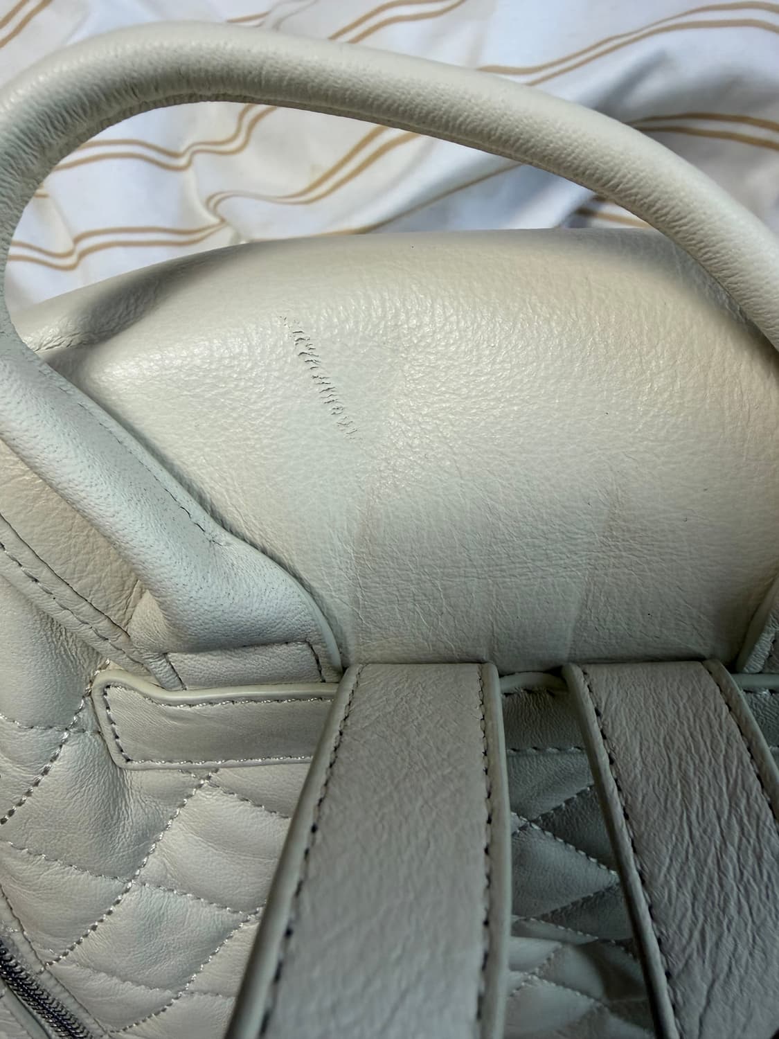 쓰리타임즈) 아콘 퀄팅 백팩 아이보리 상품이미지3