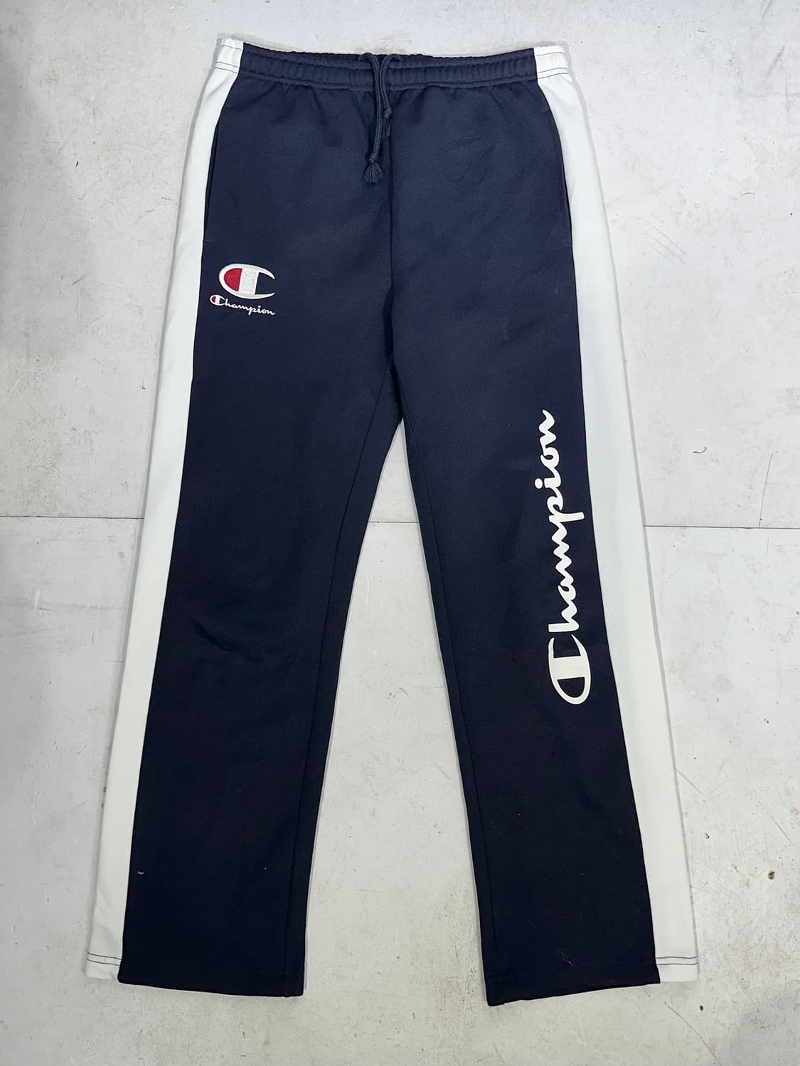 챔피온 네이비 와이드 사이드 로고 화이트 트레이닝 팬츠 추리닝 바지  상품이미지4