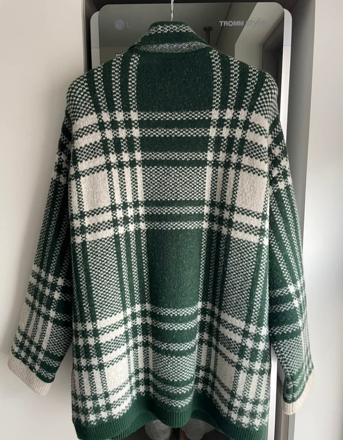 톰그레이하운드 체크 니트 코트 상품이미지2