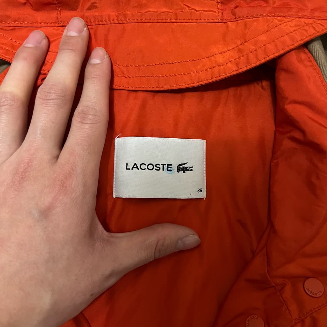 라코스테 로고 와펜 후드 바람막이 자켓 38  상품이미지5