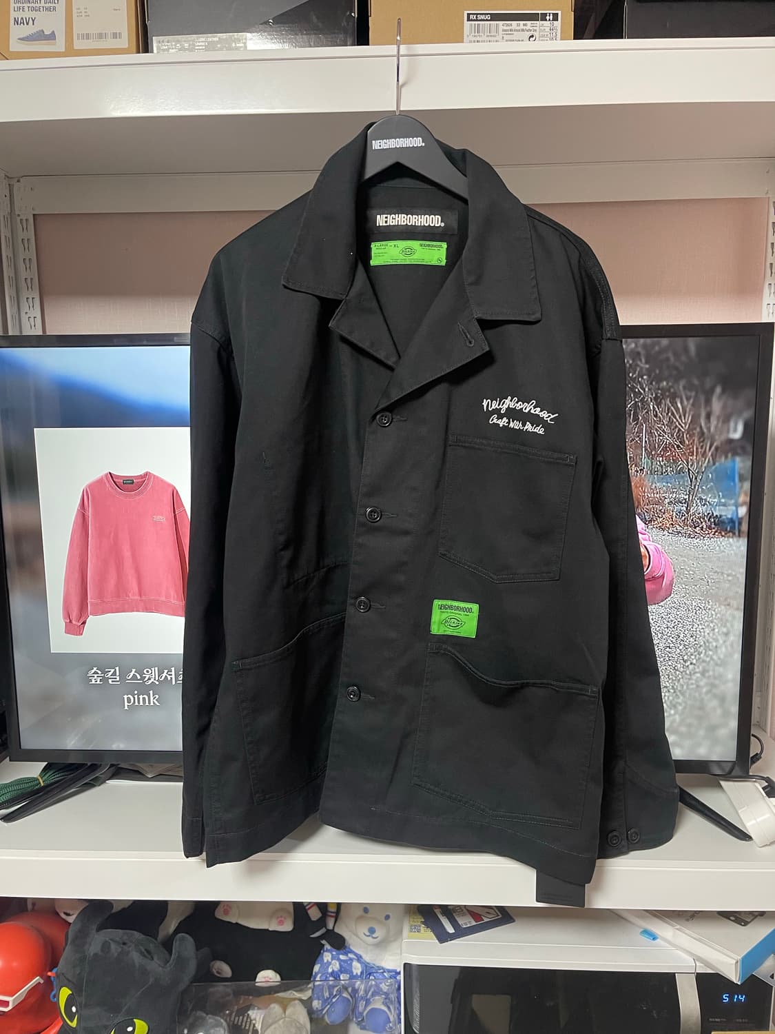 Neighborhood Dickies 콜라보 워크 자켓 블랙 XL 상품이미지1