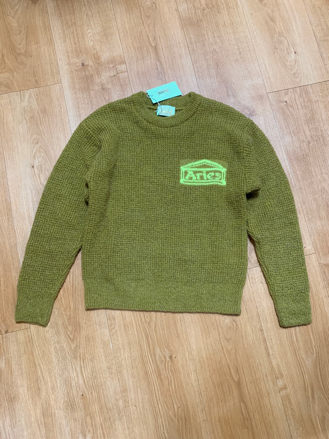 Aries 에리즈 waffle knit jumper Khaki 상품이미지4