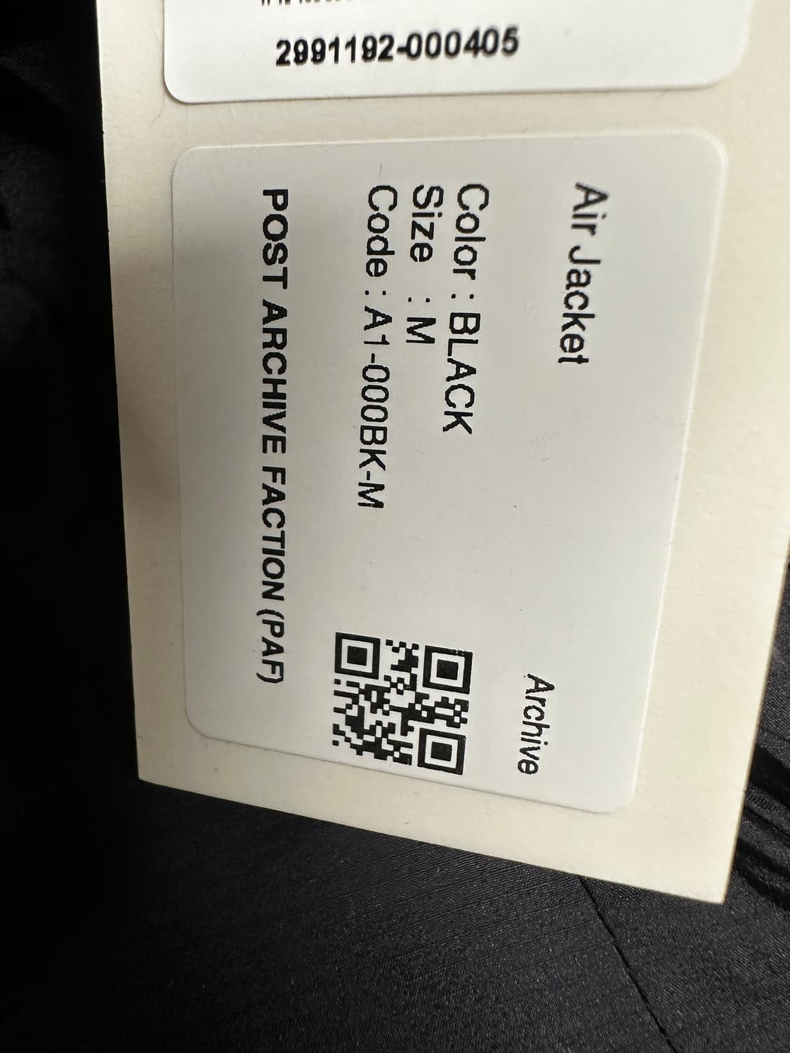 PAF) Air Jacket 에어자켓 블랙 M 상품이미지2