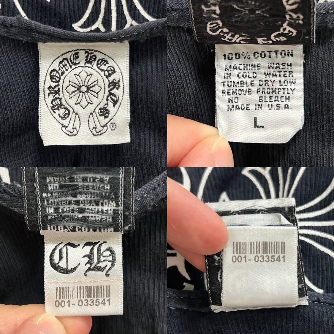 크롬하츠 퍽유 홀스슈 런던 골지 슬리브리스 나시 블랙 상품이미지8