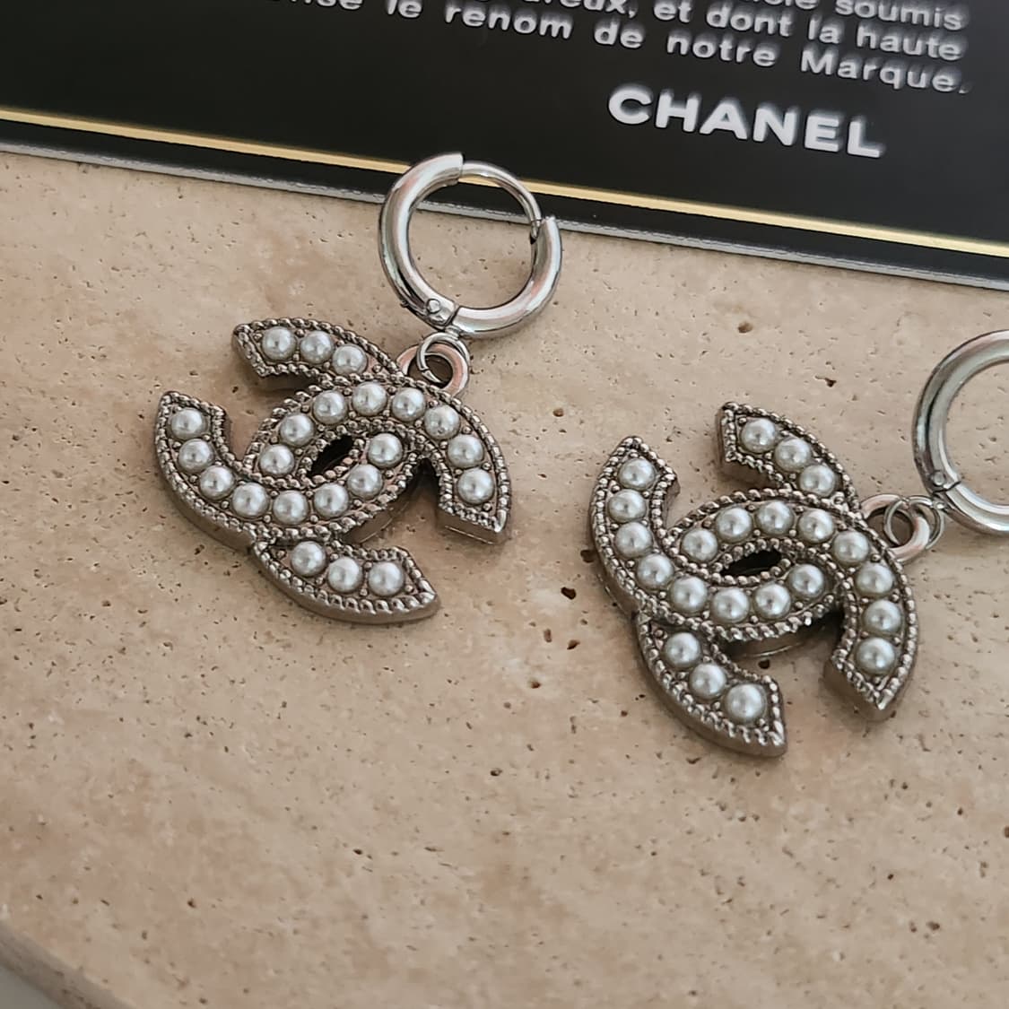 샤넬 정품 빈티지 업사이클링 귀걸이 상품이미지2