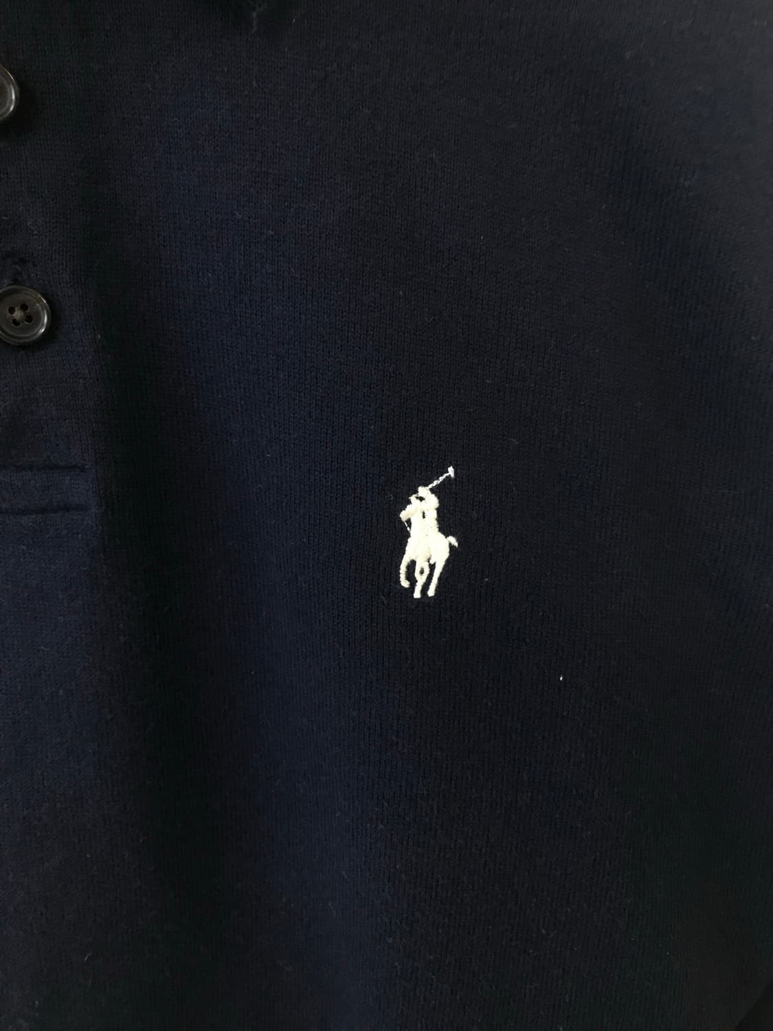 폴로 랄프로렌 자수로고 네이비 반팔 카라 니트 상품이미지3