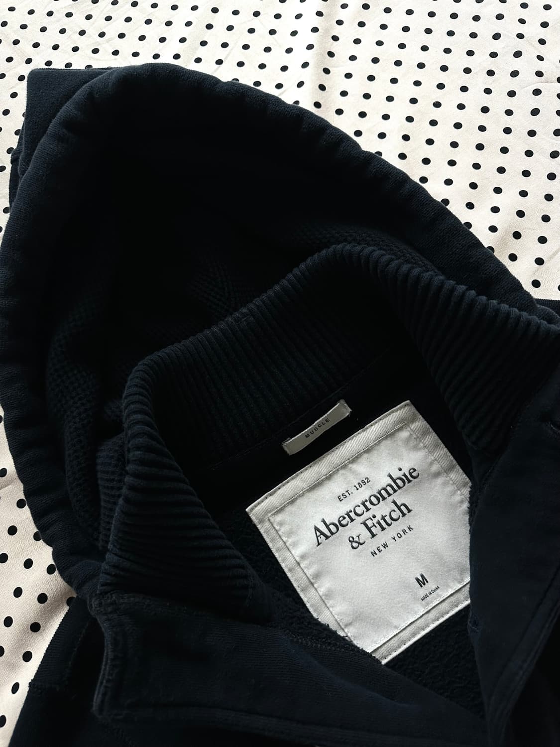 아베크롬비 버튼업 로고 후드집업 네이비 상품이미지2