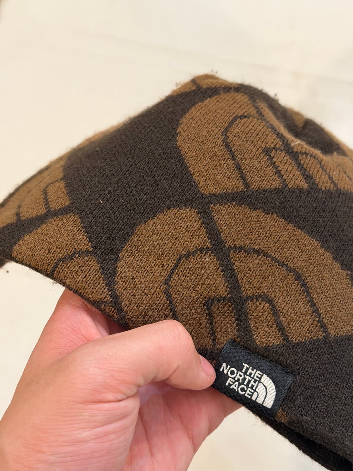 노스페이스 자카드 패턴 모카 브라운 비니 상품이미지2